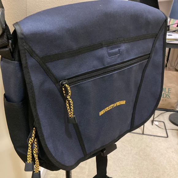 University of Michigan Messenger Bag, Blue, 17" x 14" x 4" - Picture 9 of 15